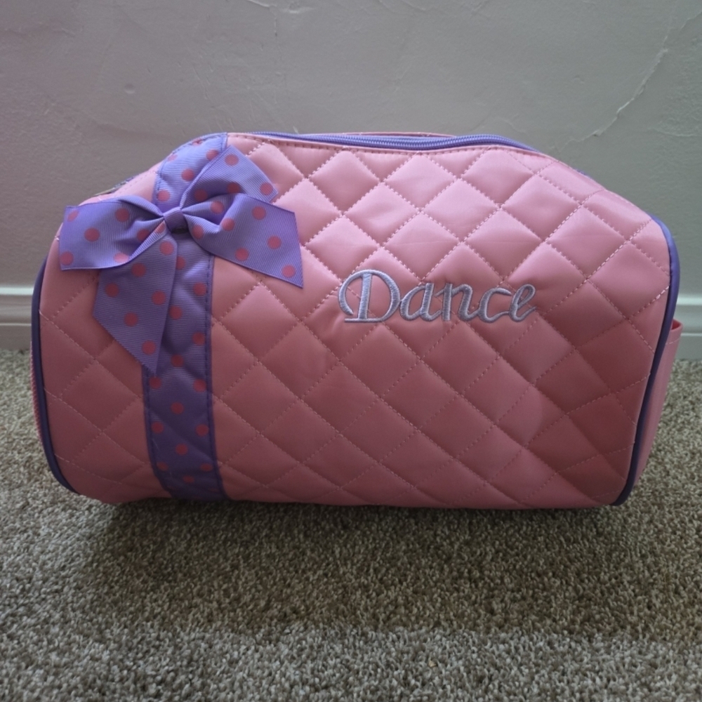 Pink Dance‎ Bag with Purple Bow